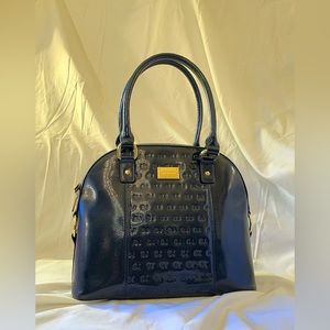New Condition St. John designer blue patent leather handbag